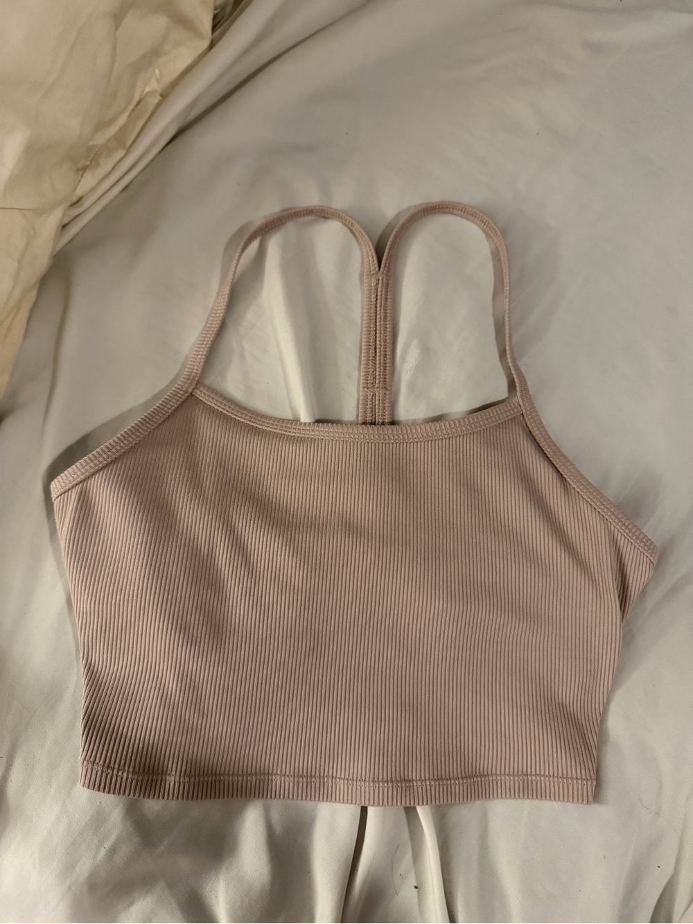 ALO Yoga Dusty Pink Ribbed Sports Bra